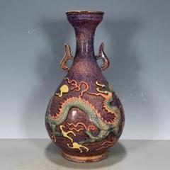 五彩龍紋賞瓶 装飾品 花瓶 収集品 美品 景徳鎮 陶磁器 工芸品 美術品 置物 五彩竜紋の花瓶 装飾品 花瓶 美品 景徳鎮 陶磁器 工芸品 美術品 置物