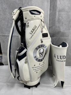 50%OFF サンプル LUDIC ゴルフ スカル 合皮 キャディバッグ WH×NV ゴルフバッグ・キャディバッグ