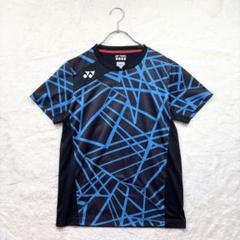 【ヨネックス】S 黒×青 スポーツウエア 半袖 Tシャツ ドライ 練習着