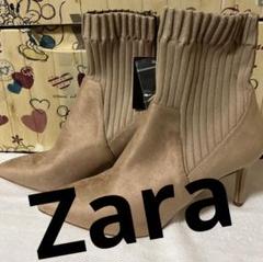 ZARA - 新品未使用 ZARA ザラ ソックスブーツ 桜色 薄ピンク
