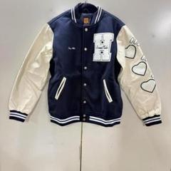 【美品】HumanMade Hロゴ刺繍 ネイビーアイボリー Mジャケット 美品】HumanMade Hロゴ刺繍 ネイビーアイボリー Mジャケット