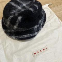 【タグつき新品未使用】MARNI アルパカ バケットハット ブラック サイズMのサムネイル
