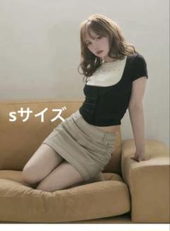 andmary Back ribbonminiskirt ベージュ - メルカリ