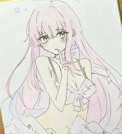 ブルアカ 聖園ミカ 水着 手描きイラスト 色紙