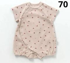 apres les cours リブ総柄ロンパース　 ハートデザイン70
