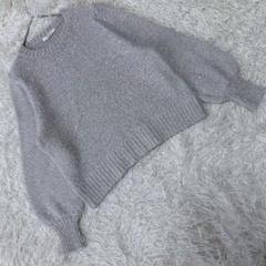 アナイ (38) ボリュームスリーブラメニット セーター ウール混 フェミニン