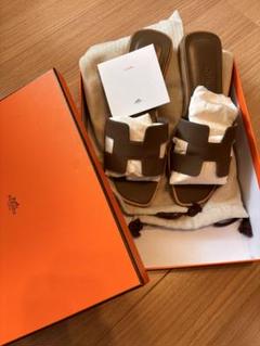 美品】⭐️HERMES/エルメス Hモチーフ ウッドソール サンダル 37