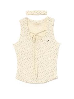 メルカリ最安値❗️ andmary Flower ribbon tops blue メルカリ最安値❗️ andmary Flower ribbon tops blue - メルカリ