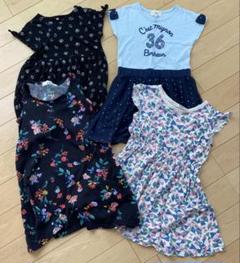 女の子　ワンピース　4枚セット　120サイズ　半袖　リボン　フレア　貝殻　花