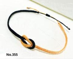 【黄色・黒】ミサンガ　アンクレット　ワックスコード