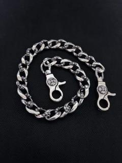 ウォレットチェーン　ファンシークロス　ダブルグリップ　925刻印　シルバー　83 ウォレットチェーン ファンシー ネックレス ダブルクリップ