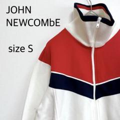 h834 ジョンニュカム 【S】 白×赤 トラックジャージ セットアップ