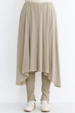 sale新品メルローMERLOTIKYU スカートレイヤードリブパンツ ベージュ