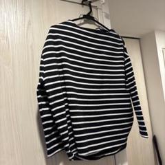 coca 黒と白のストライプ 長袖Tシャツ Mサイズ