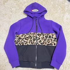 美品　DIESEL ディーゼル　パーカー　ボア　切替　レオパード　ロゴ