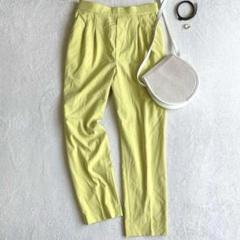 グローバルワーク◇カラーパンツ テーパード タック入り ストレッチ 春夏 M