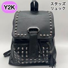 y2k 00s スタッズ　リュックサック　グランジ　ブラック　フリンジ　平成
