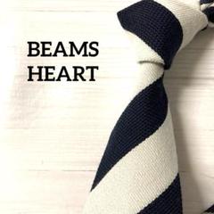 ビームスハート　BEAMS HEARTネクタイ　ストライプ　ネイビー　ウール混のサムネイル
