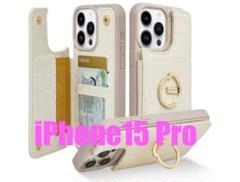 新品未使用品⭐️ iPhone15 pro 手帳型ケース　リング付　人気商品！