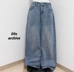 00s archive grunge wide buggy denim y2kのサムネイル