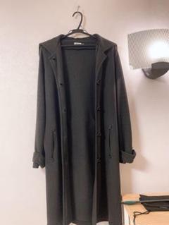 モスキーノ　ワンピース風　異素材　ベロア　ロングコート　ブラック　M相当 and it_ ワンピース 異素材ドッキングロングワンピース