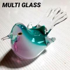 鳥　クリスタルガラス　グリーン 鳥の置物 / 小鳥のオブジェ / クリスタルガラス / FM konstglas