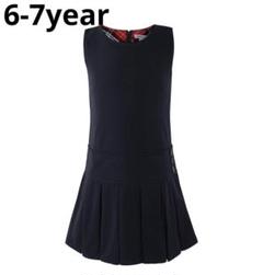 ドレス ストレッチ プリーツ 耐久性 キッズ 膝丈 ノースリーブ 学校 制服