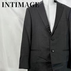 INTIMAGE 黒×白ストライプスーツジャケット L AB7 シングル2ボタン