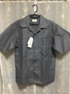 半袖チェックシャツ グレー