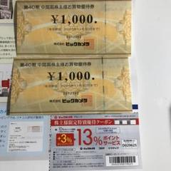 ビックカメラ株主優待券