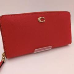 美品 コーチ COACH 長財布 赤 レザー 革 - メルカリ