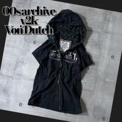 y2k VonDutch ピチパーカー 髑髏 ラインストーン 平成ギャル 00s y2k VonDutch ピチパーカー 髑髏 ラインストーン 平成ギャル 00s
