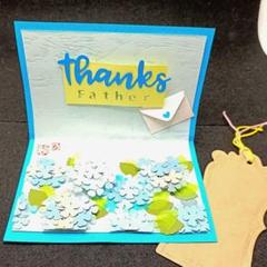 フォロワー様限定世界に1つだけの父の日サンクス紫陽花ハンドメイドメッセージカード