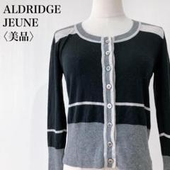 【美品】　アルドリッジジェンヌ　ブロック配色デザインクルーネックカーディガン