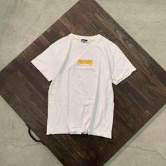 7SM1 【THRASHER】ロゴプリント　半袖Tシャツ　白　古着used
