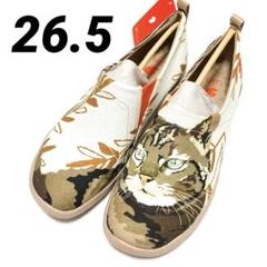 UIN ローファースリッポン 26.5cm スニーカー 猫 落書き風デザイン