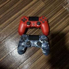 PS4 コントローラー レッド 迷彩 2台セット