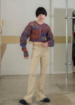 Cotton Rib Line Pants/Pink｜PERVERZE | パーバーズの公式