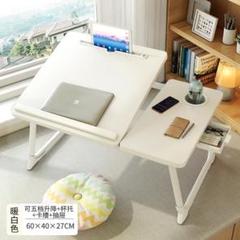 【新品未使用】折りたたみテーブル 60×40×27cm ホワイト L