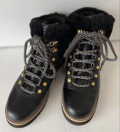 美品！COLE HAAN☆バーガンディカラーのファー付きハイカット