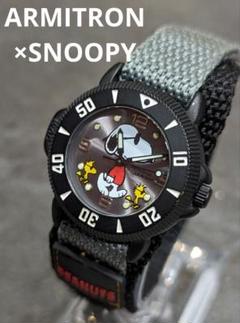 電池交換済　ARMITRON×SNOOPY　アーミトロン　スヌーピー　ダイバーズ 電池交換済ARMITRON×SNOOPYアーミトロンスヌーピーダイバーズ