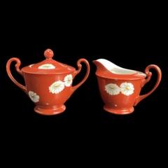 ノリタケ オールドノリタケ 朱地白菊紋火鉢 大正時代の製品 日陶