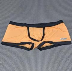 ボクサーパンツ メンズ 下着 前開き 通気 男性 吸水速乾 オレンジ サイズXL