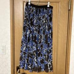 ヒロコビスHIROKO BIS プリーツスカート 青 黒13AB
