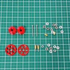ミニ四駆 軽量 2段 9mm 13mm アルミ ベアリング ローラー レッド タミヤ ミニ四駆特別企画 13mmオールアルミベアリングローラー