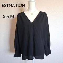 美品 ESTNATION Vネック長袖ブラウス M