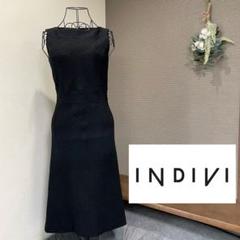 INDIVI インディヴィ ノースリーブワンピース ツイード ラメ