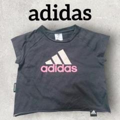 adidas キッズTシャツ 半袖Tシャツ ブランド 子供夏服 (120) 黒
