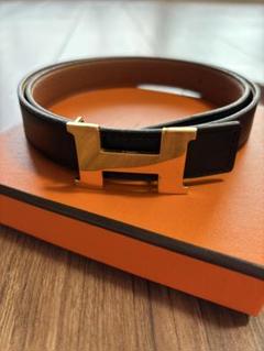 HERMES ブラウンレザーベルト H型バックル HERMES ブラウンレザーベルト H型バックル - メルカリ