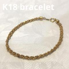 K18ひねりショート＆ロングチェーンゴールドブレス18cm 3021K2506④ K18ひねりショート＆ロングチェーンゴールドブレス18cm